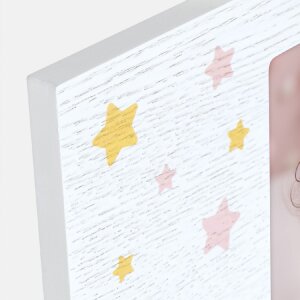 ZEP Dziecięca ramka na zdjęcia Colin różowe drewno 10x15 cm z wzorem 3D pluszowej gwiazdy