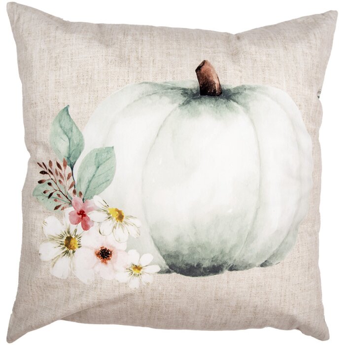 Clayre & Eef CSP22 poszewka na poduszkę beżowo-szara 45x45 cm poliester styl wiejski
