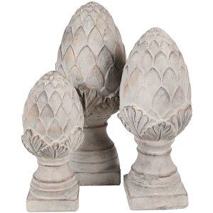Clayre & Eef 6TE0545M Kamień dekoracyjny Pinecone szary Ø 14x33 cm