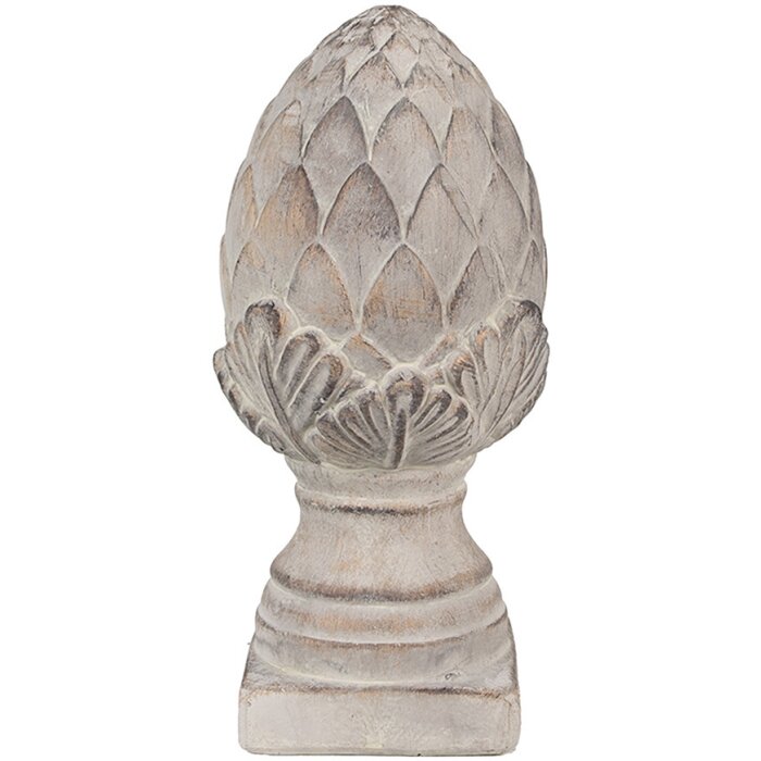 Clayre & Eef 6TE0545S Kamień dekoracyjny Pinecone szary Ø 12x26 cm