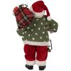Clayre & Eef 65592 Figurka dekoracyjna Ojciec Gwiazdka 17x11x27 cm Zielony Czerwony Tkanina