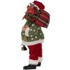 Clayre & Eef 65592 Figurka dekoracyjna Ojciec Gwiazdka 17x11x27 cm Zielony Czerwony Tkanina
