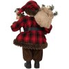 Clayre & Eef 65595 Ojciec Boże Narodzenie figurka dekoracyjna 18x10x27 cm czerwono-brązowy styl wiejski