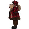 Clayre & Eef 65595 Ojciec Boże Narodzenie figurka dekoracyjna 18x10x27 cm czerwono-brązowy styl wiejski