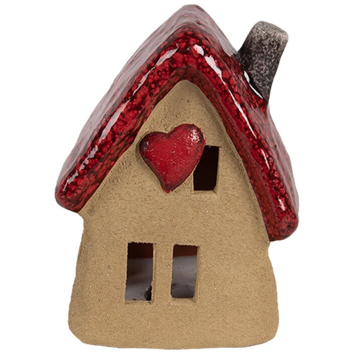 Clayre & Eef 6CE1777 Dekoracja Dom Brązowoczerwona Ceramika 10x8x13 cm Styl wiejski