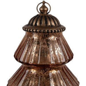 Clayre & Eef 6GL4574KO Choinka LED Ø 16x22 cm szkło miedziane styl country