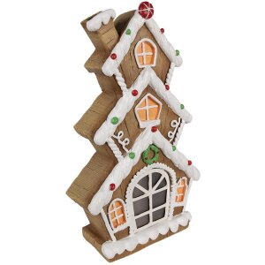 Clayre & Eef 6MG0051 Dekoracja Dom LED Brązowy Biały 24x11x41 cm 2xAAA