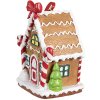 Clayre & Eef 6PR4254 Przywieszka świąteczna domek z piernika brązowy biały 7x5x9 cm
