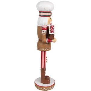 Clayre & Eef 6PR4257 Dekoracja świąteczna Dziadek do orzechów brązowo-czerwony 13x12x46 cm polyresin