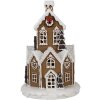 Clayre & Eef 6PR4307 Domek świąteczny LED Ø 21x33 cm brązowy różowy 3xAAA