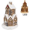 Clayre & Eef 6PR4307 Domek świąteczny LED Ø 21x33 cm brązowy różowy 3xAAA