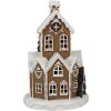Clayre & Eef 6PR4307 Domek świąteczny LED Ø 21x33 cm brązowy różowy 3xAAA