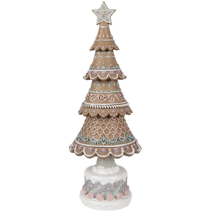 Clayre & Eef 6PR4324 Choinka dekoracyjna brązowo-różowa Ø 16x42 cm styl wiejski