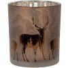 Clayre & Eef 6GL4660 Pojemnik na podgrzewacze z motywem jelenia brązowy Ø 7x8 cm szkło
