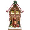 Clayre & Eef 6PR4251 Dekoracja domek z piernika brązowo-biała 18x14x31 cm