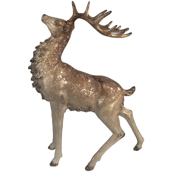 Clayre & Eef 6PR4294 Dekoracja Jeleń brązowo-złoty 33x16x42 cm