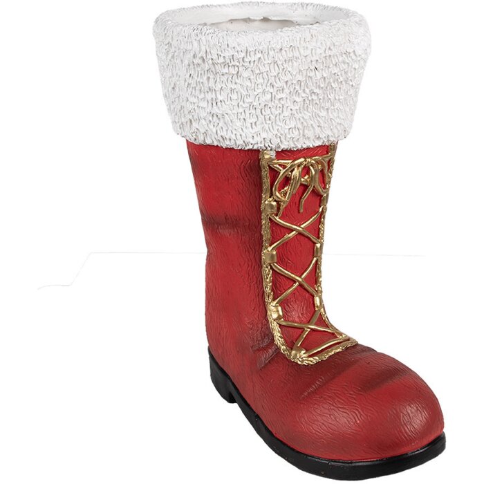 Clayre & Eef 6MG0048 Ozdoba świąteczna Buty Czerwone Białe 32x19x36 cm
