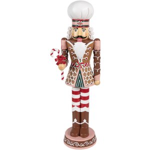 Clayre & Eef 6PR4256 Dekoracja Dziadek do orzechów brązowo-różowy 15x12x46 cm