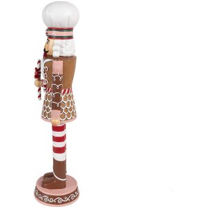 Clayre & Eef 6PR4256 Dekoracja Dziadek do orzechów brązowo-różowy 15x12x46 cm