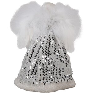 Clayre & Eef 65617 Dekoracja Anioł Biały Srebrny 20x15x28 cm