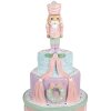 Clayre & Eef 6PR4261 Dekoracja tortu Ø 17x42 cm różowa polyresin styl wiejski
