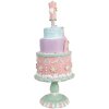 Clayre & Eef 6PR4261 Dekoracja tortu Ø 17x42 cm różowa polyresin styl wiejski