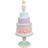 Clayre & Eef 6PR4261 Dekoracja tortu Ø 17x42 cm różowa polyresin styl wiejski
