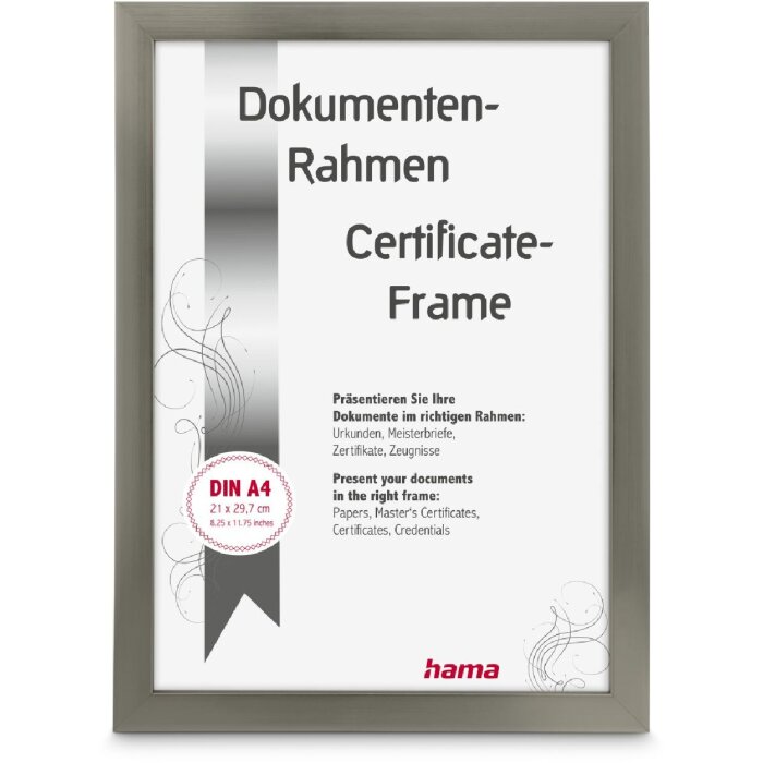 Hama ramka plastikowa Chiaro stal 21 x 29,7 cm DIN A4