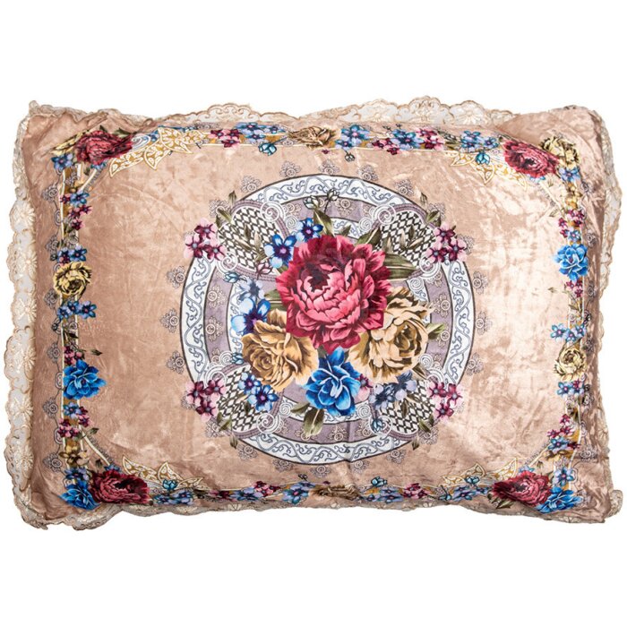 Clayre & Eef KG039.005 Poduszka dekoracyjna Baroque Beige Pink 70x50x6 cm Syntetyczna