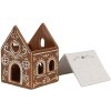 Clayre & Eef 6CE1742 Pojemnik na podgrzewacze House Brown White 7x8x9 cm Porcelana