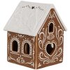 Clayre & Eef 6CE1742 Pojemnik na podgrzewacze House Brown White 7x8x9 cm Porcelana