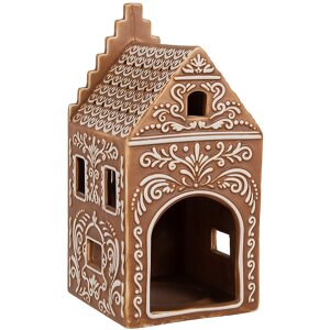 Clayre & Eef 6CE1745 Pojemnik na podgrzewacze brązowo-biały 7x7x15 cm