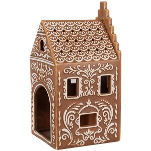 Clayre & Eef 6CE1745 Pojemnik na podgrzewacze brązowo-biały 7x7x15 cm
