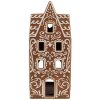 Clayre & Eef 6CE1746 Pojemnik na świeczki Dom Porcelana Brązowy Biały 7x7x17 cm