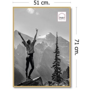 Plastikowa ramka na zdjęcia Haes Deco EF8G Easy Frame Gold 50x70 cm do montażu na ścianie
