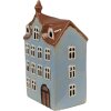 Clayre & Eef 6CE1882 Teelichthalter Haus Landhausstil Blau Braun 13x9x22 cm