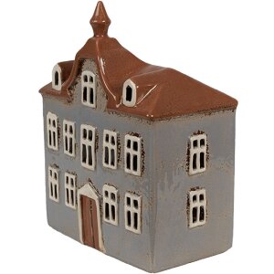 Clayre & Eef 6CE1883 Teelichthalter Haus Keramik Grau...