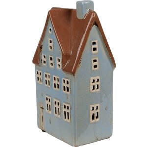 Clayre & Eef 6CE1884 Teelichthalter Haus Keramik Blau...
