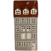 Clayre & Eef 6CE1886 Teelichthalter Haus Keramik Grau Braun 15x11x30 cm