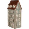 Clayre & Eef 6CE1886 Teelichthalter Haus Keramik Grau Braun 15x11x30 cm