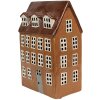 Clayre & Eef 6CE1887 Teelichthalter Haus Keramik Braun 17x11x24 cm Landhausstil