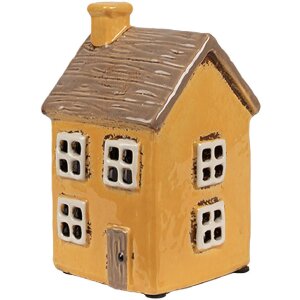 Clayre & Eef 6CE1891 Teelichthalter Haus Keramik Gelb...