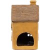 Clayre & Eef 6CE1891 Teelichthalter Haus Keramik Gelb 9x9x15 cm Landhausstil