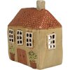 Clayre & Eef 6CE1896 Teelichthalter Haus Keramik Grün Orange 17x10x19 cm