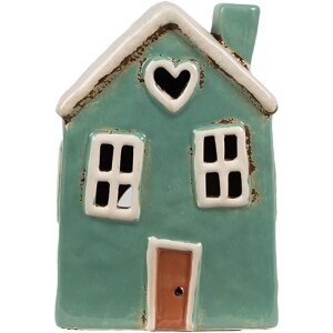 Clayre & Eef 6CE1898 Teelichthalter Haus Keramik...