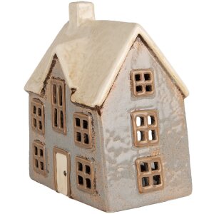 Clayre & Eef 6CE1899 Teelichthalter Haus Keramik Grau...