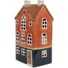 Clayre & Eef 6CE1914 Teelichthalter Haus Keramik Orange Blau 12x9x22 cm