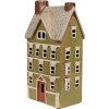 Clayre & Eef 6CE1870 Teelichthalter Haus Keramik Grün Beige 14x10x26 cm