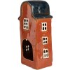 Clayre & Eef 6CE1871 Teelichthalter Haus Keramik Rot 12x9x25 cm Landhausstil