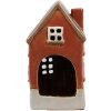 Clayre & Eef 6CE1909 Teelichthalter Haus Keramik Orange Braun 10x8x18 cm